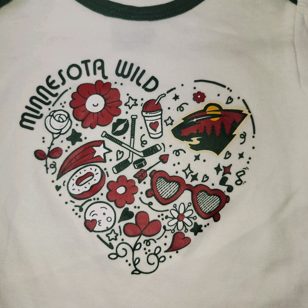 Minnesota Wild Infant Baby Girls Bodysuit 3 Piece Set 3/6M 12-16lbs NHL Official - Picture 5 of 7